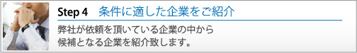 条件に適した企業をご紹介